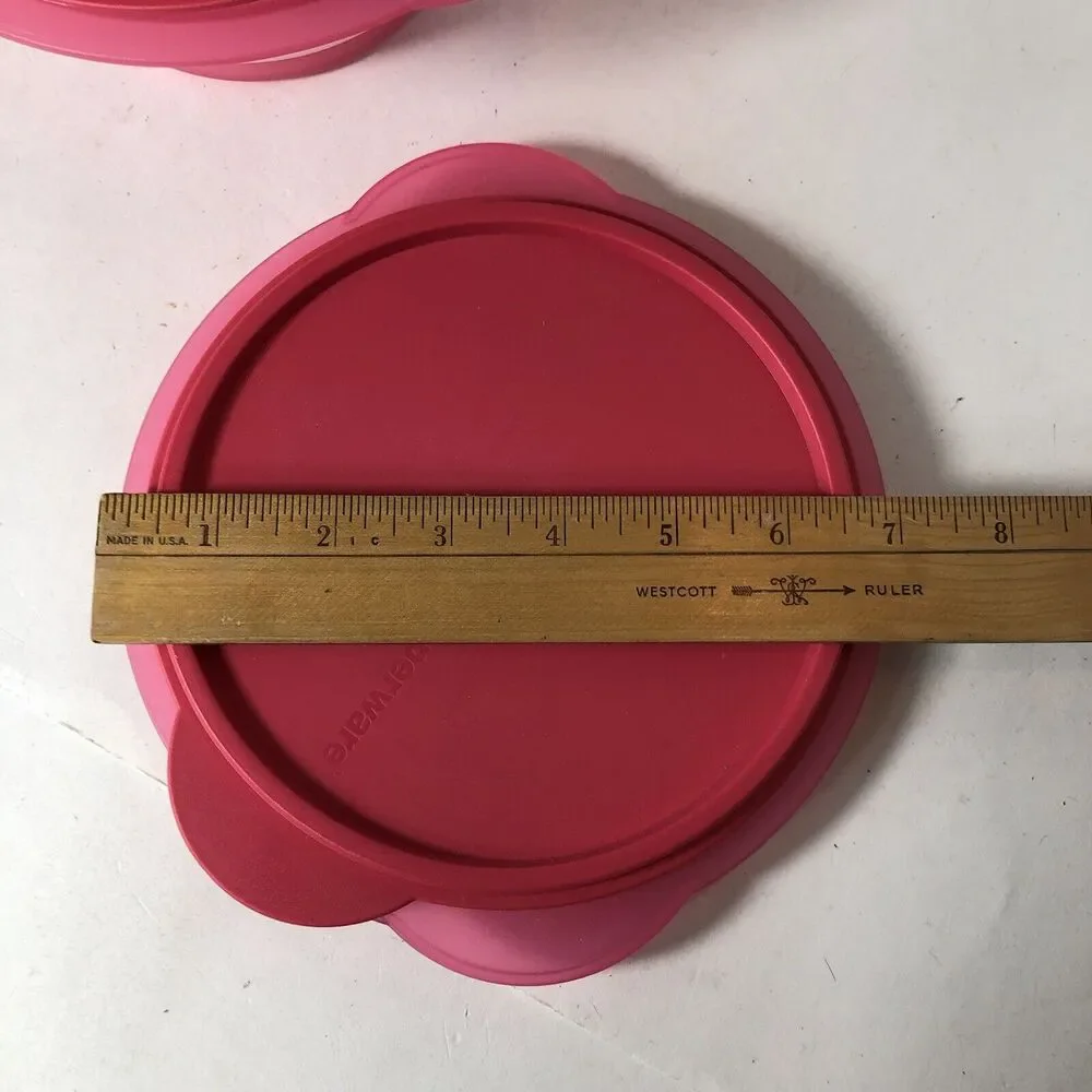Tupperware Flat Out‎ Containers Collapsible Bowls Lot Set of 2 Pink 700 ml E1